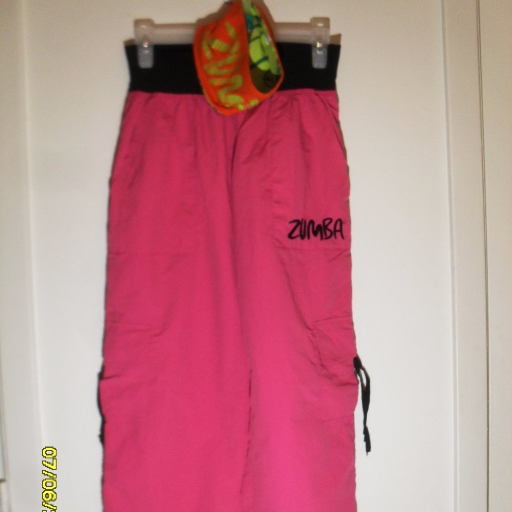 WOMEN'S SIZE MEDIUM ZUMBA PANTS AND HEAD BAND